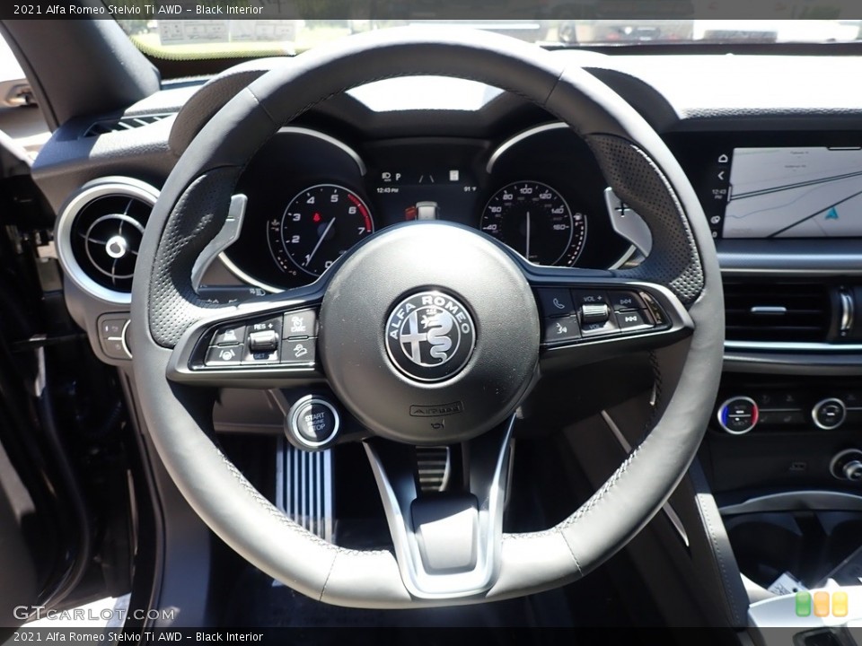 Black Interior Steering Wheel for the 2021 Alfa Romeo Stelvio Ti AWD #142252482
