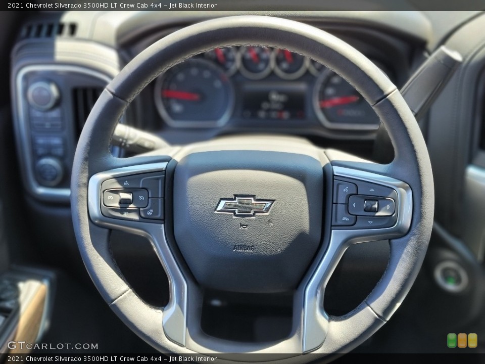 Jet Black Interior Steering Wheel for the 2021 Chevrolet Silverado 3500HD LT Crew Cab 4x4 #142253102
