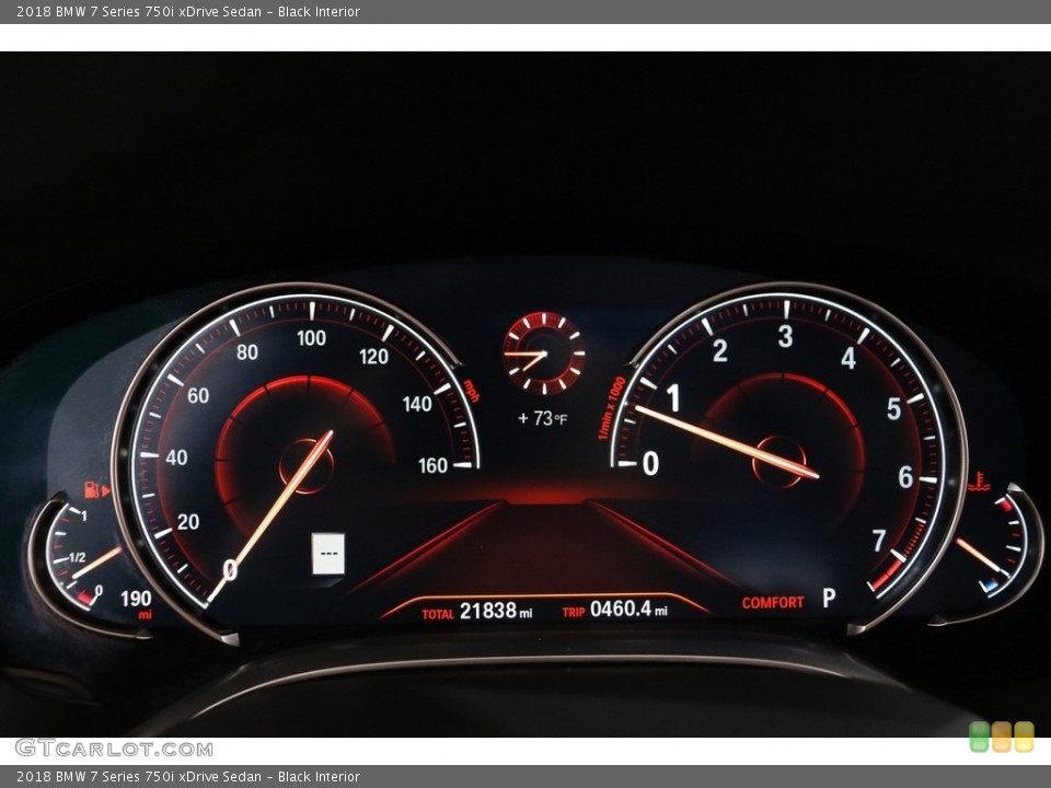 Black Interior Gauges for the 2018 BMW 7 Series 750i xDrive Sedan #142255730