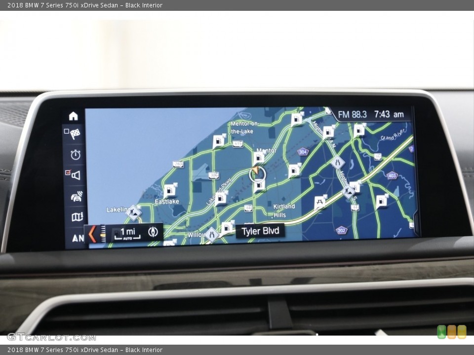 Black Interior Navigation for the 2018 BMW 7 Series 750i xDrive Sedan #142255811