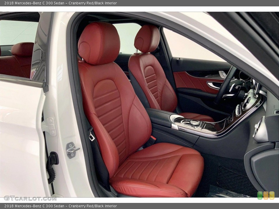 Cranberry Red/Black Interior Front Seat for the 2018 Mercedes-Benz C 300 Sedan #142263659