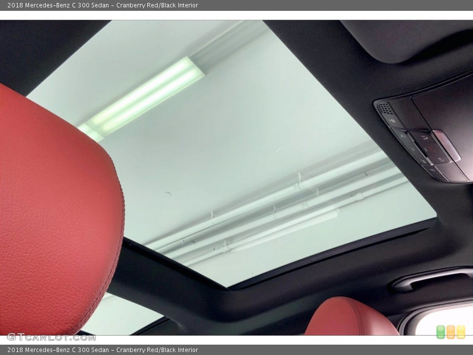 Cranberry Red/Black Interior Sunroof for the 2018 Mercedes-Benz C 300 Sedan #142263836