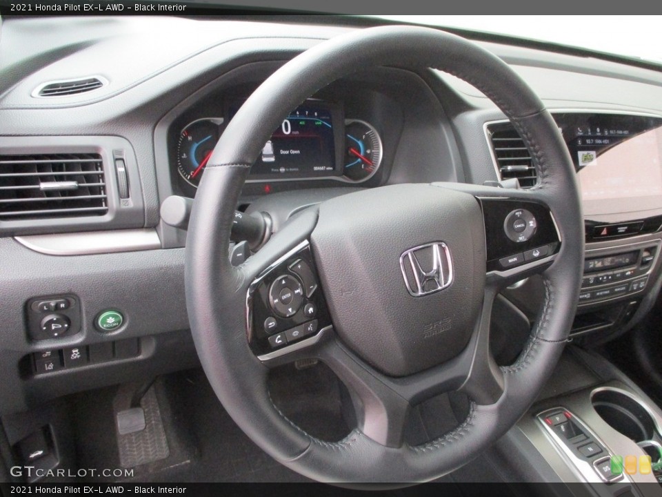 Black Interior Steering Wheel for the 2021 Honda Pilot EX-L AWD #142267873