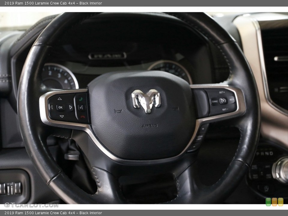 Black Interior Steering Wheel for the 2019 Ram 1500 Laramie Crew Cab 4x4 #142268029