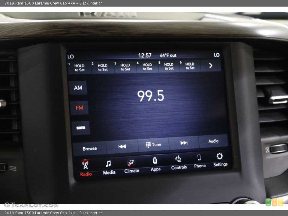 Black Interior Audio System for the 2019 Ram 1500 Laramie Crew Cab 4x4 #142268095