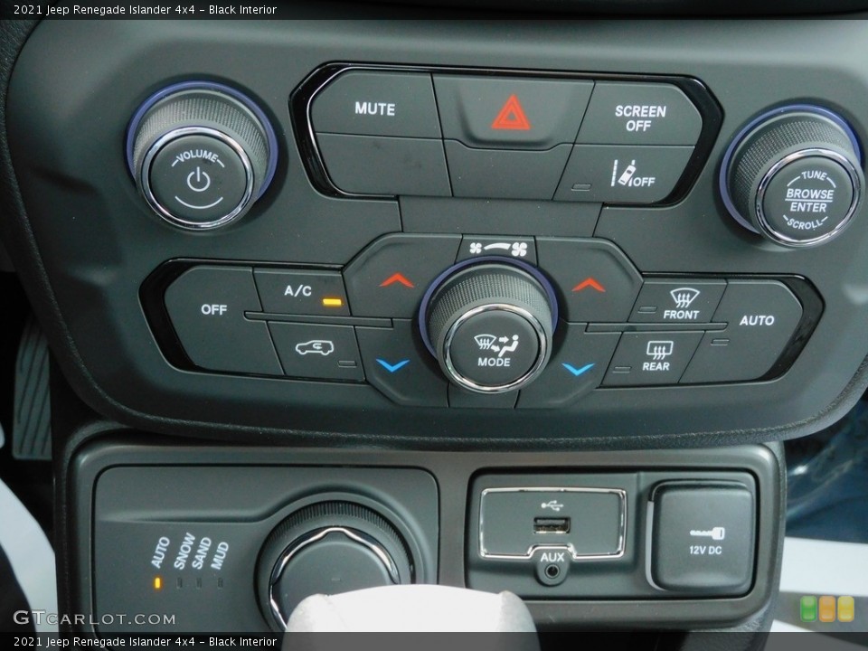 Black Interior Controls for the 2021 Jeep Renegade Islander 4x4 #142269904