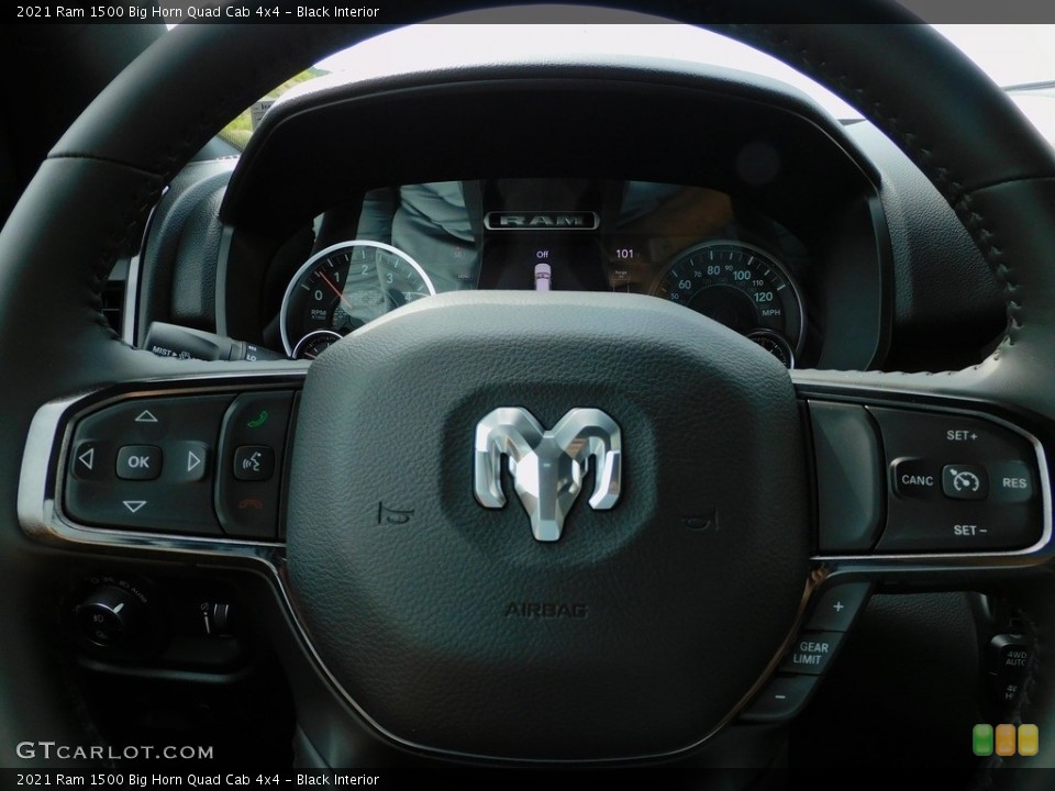 Black Interior Steering Wheel for the 2021 Ram 1500 Big Horn Quad Cab 4x4 #142271240