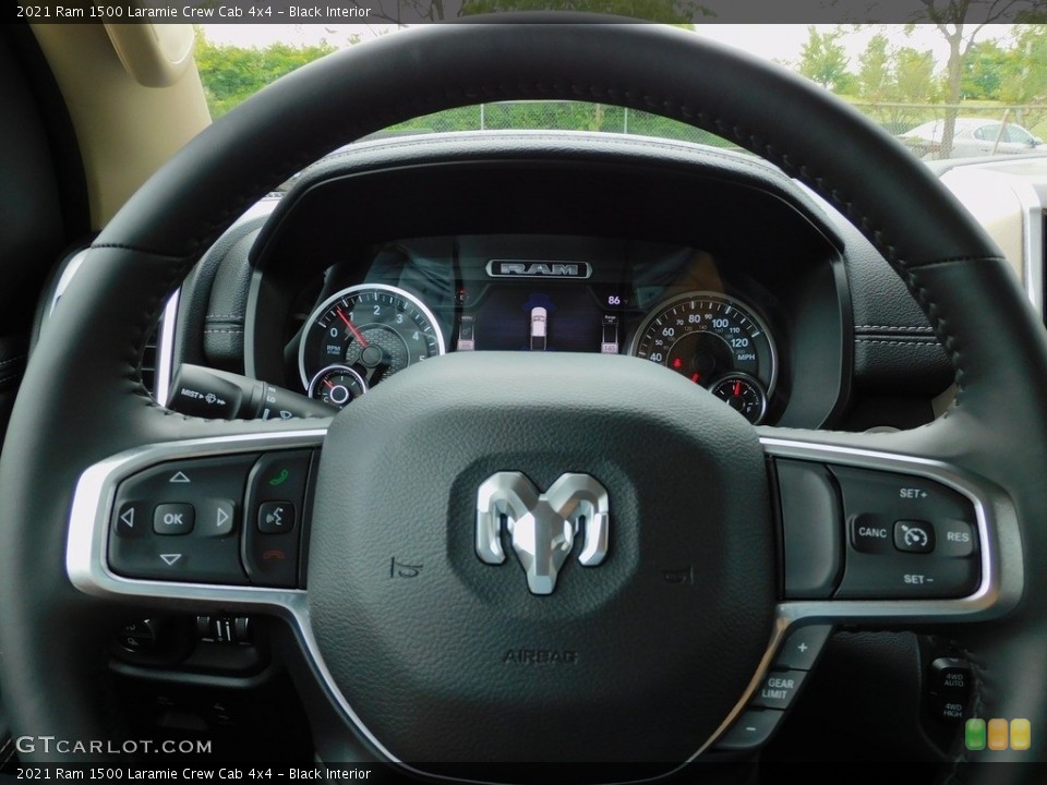 Black Interior Steering Wheel for the 2021 Ram 1500 Laramie Crew Cab 4x4 #142273087