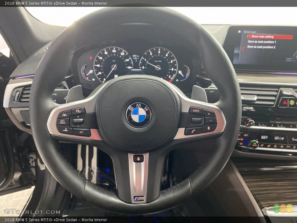 Mocha Interior Steering Wheel for the 2018 BMW 5 Series M550i xDrive Sedan #142275772
