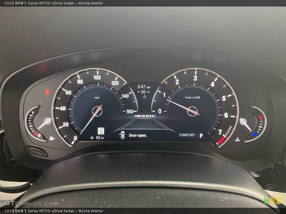 Mocha Interior Gauges for the 2018 BMW 5 Series M550i xDrive Sedan #142275817