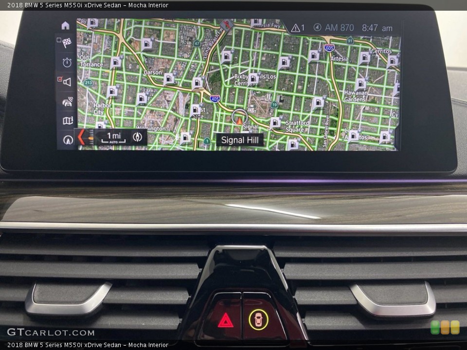 Mocha Interior Navigation for the 2018 BMW 5 Series M550i xDrive Sedan #142275865