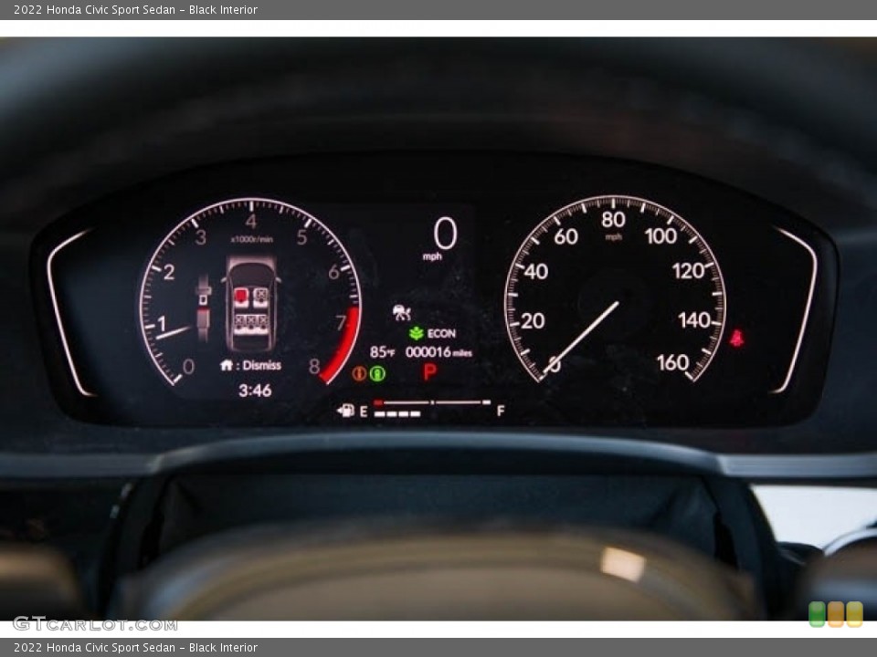 Black Interior Gauges for the 2022 Honda Civic Sport Sedan #142288804