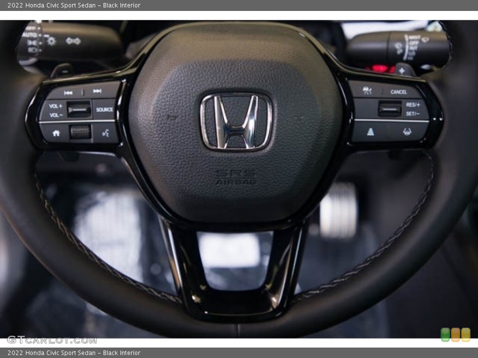 Black Interior Steering Wheel for the 2022 Honda Civic Sport Sedan #142288816