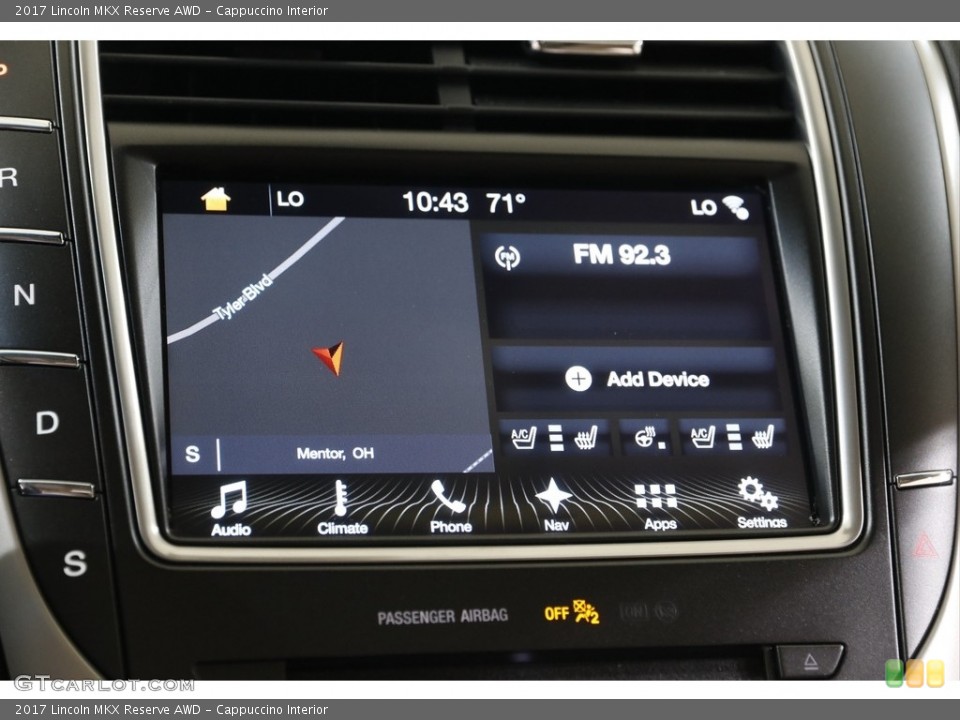Cappuccino Interior Navigation for the 2017 Lincoln MKX Reserve AWD #142289299
