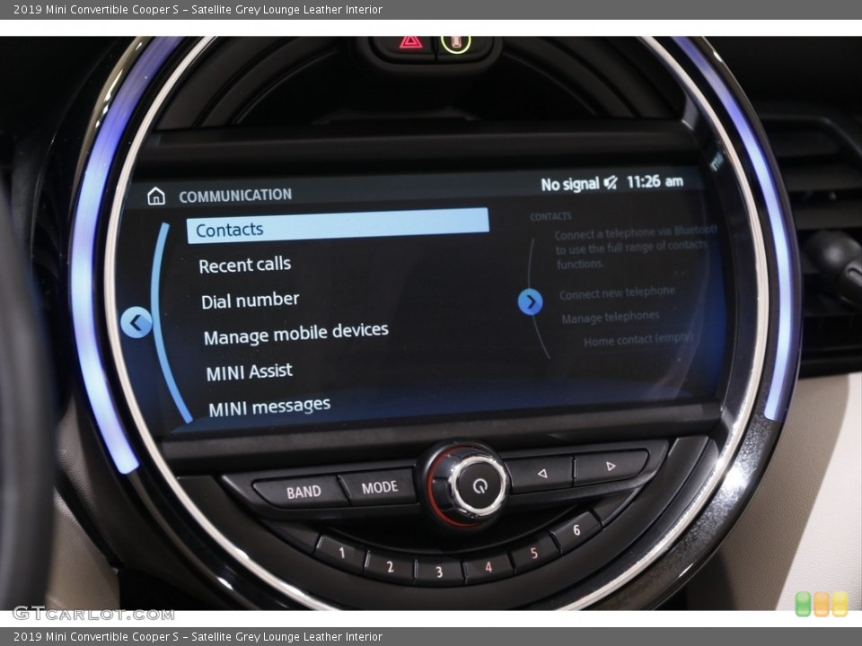 Satellite Grey Lounge Leather Interior Controls for the 2019 Mini Convertible Cooper S #142289650