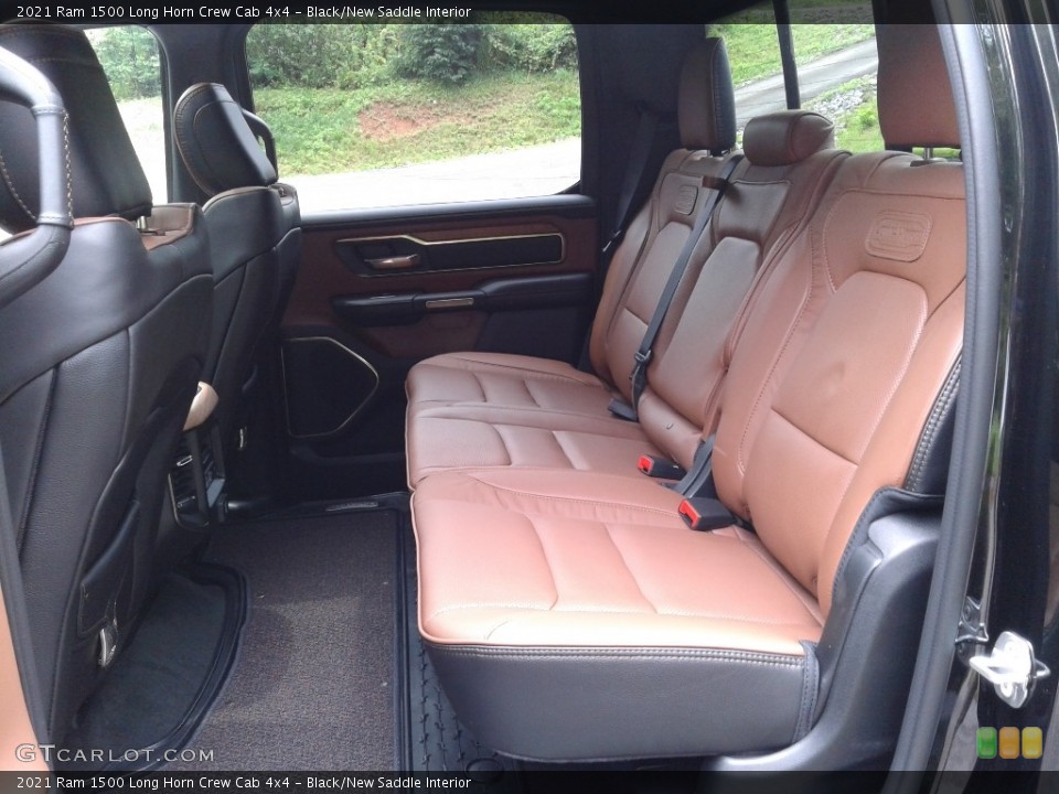 Black/New Saddle Interior Rear Seat for the 2021 Ram 1500 Long Horn Crew Cab 4x4 #142293516