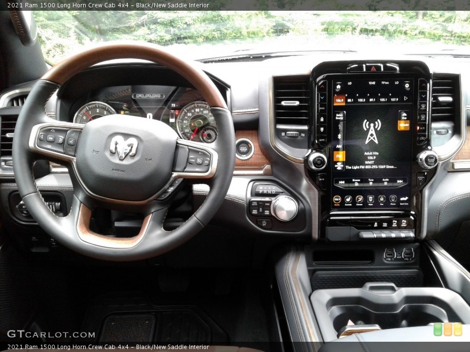 Black/New Saddle Interior Dashboard for the 2021 Ram 1500 Long Horn Crew Cab 4x4 #142293636