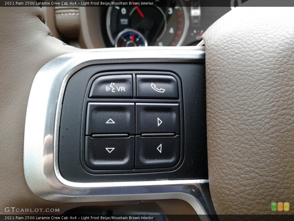 Light Frost Beige/Mountain Brown Interior Steering Wheel for the 2021 Ram 2500 Laramie Crew Cab 4x4 #142294500