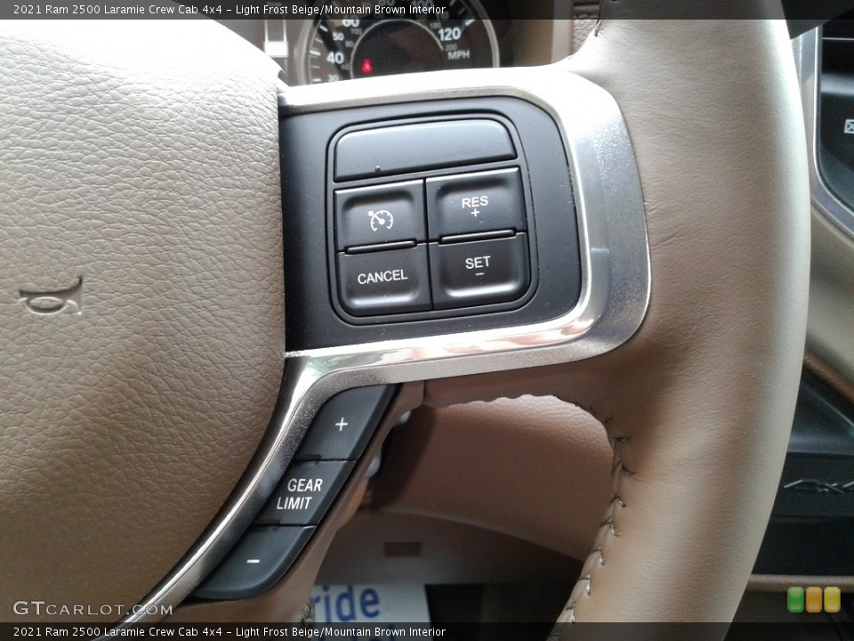 Light Frost Beige/Mountain Brown Interior Steering Wheel for the 2021 Ram 2500 Laramie Crew Cab 4x4 #142294527