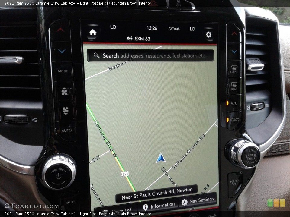 Light Frost Beige/Mountain Brown Interior Navigation for the 2021 Ram 2500 Laramie Crew Cab 4x4 #142294614