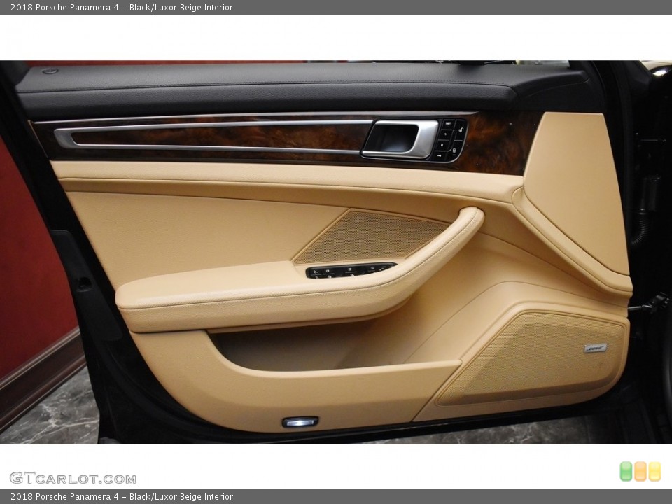 Black/Luxor Beige Interior Door Panel for the 2018 Porsche Panamera 4 #142302884