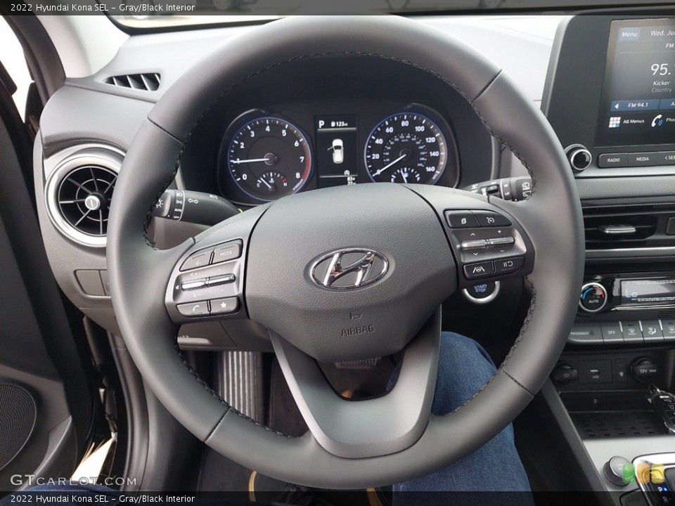 Gray/Black Interior Steering Wheel for the 2022 Hyundai Kona SEL #142303403