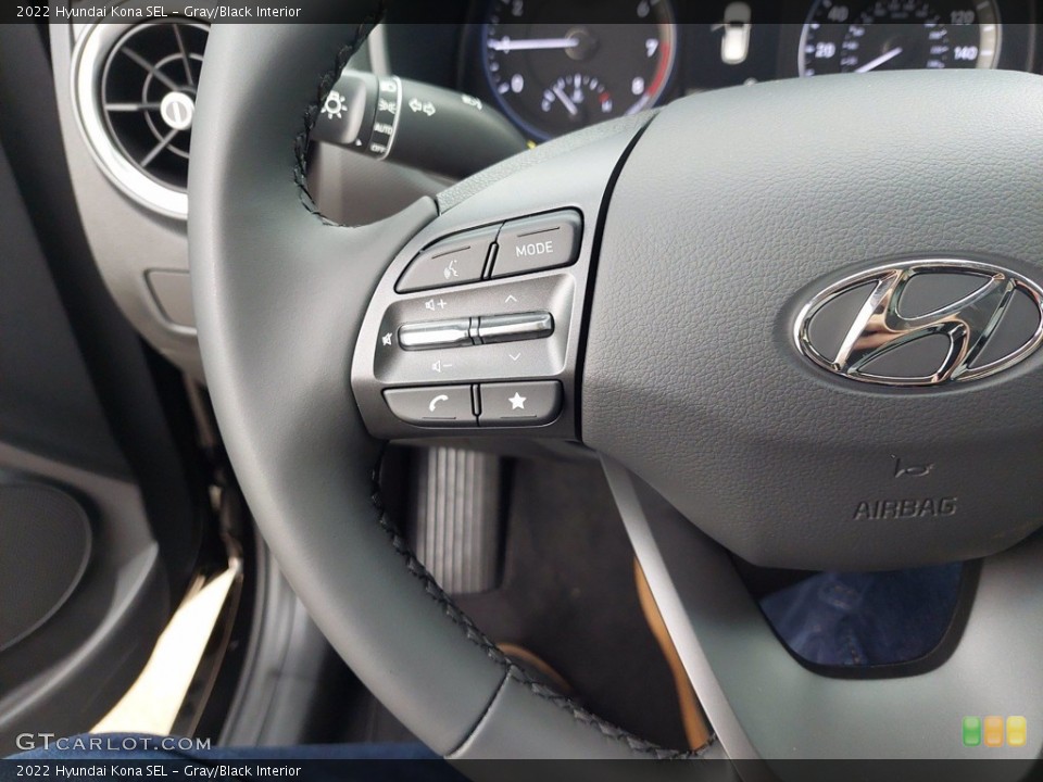 Gray/Black Interior Steering Wheel for the 2022 Hyundai Kona SEL #142303421
