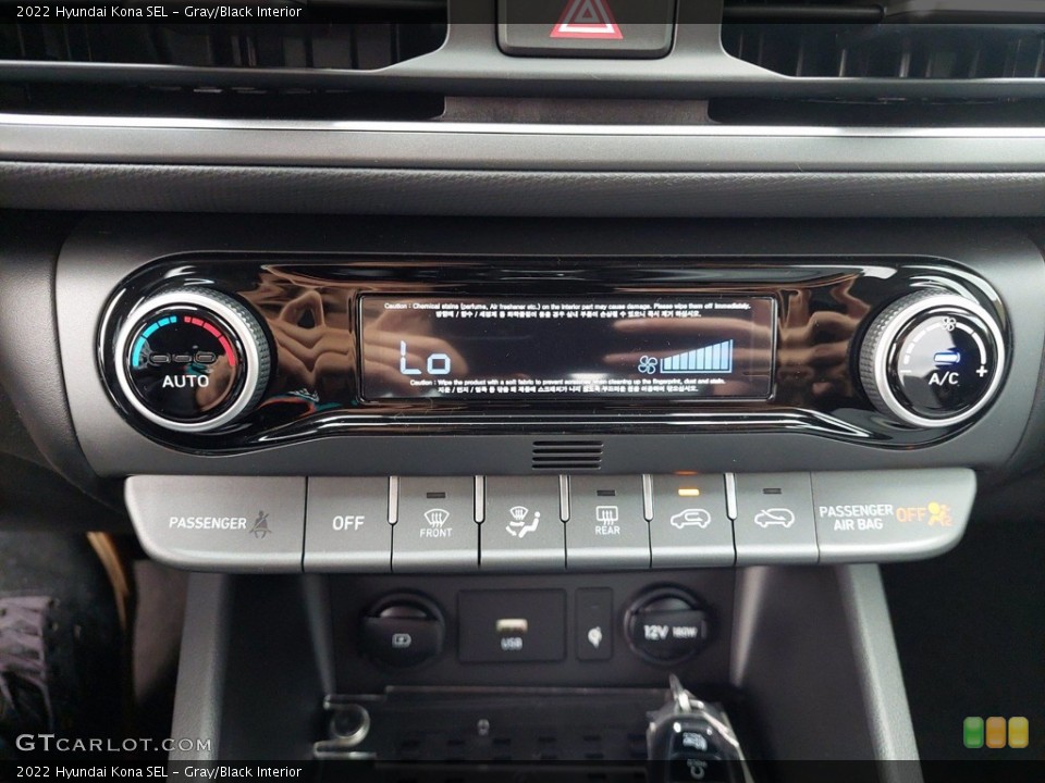 Gray/Black Interior Controls for the 2022 Hyundai Kona SEL #142303532