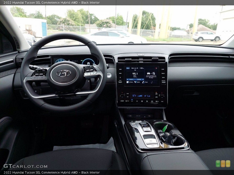 Black Interior Dashboard for the 2022 Hyundai Tucson SEL Convienience Hybrid AWD #142304558