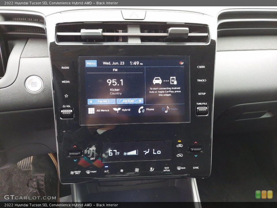 Black Interior Controls for the 2022 Hyundai Tucson SEL Convienience Hybrid AWD #142304735