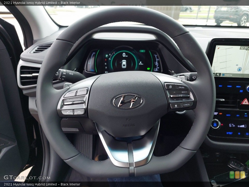 Black Interior Steering Wheel for the 2021 Hyundai Ioniq Hybrid Limited #142305932