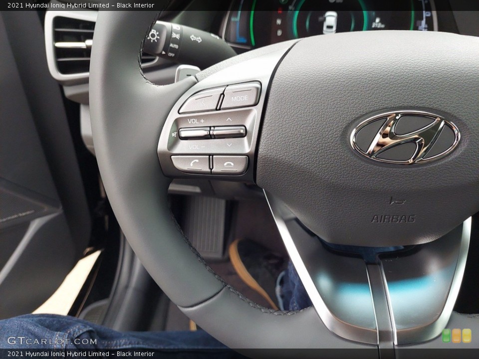 Black Interior Steering Wheel for the 2021 Hyundai Ioniq Hybrid Limited #142305956
