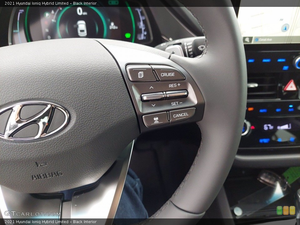 Black Interior Steering Wheel for the 2021 Hyundai Ioniq Hybrid Limited #142305980
