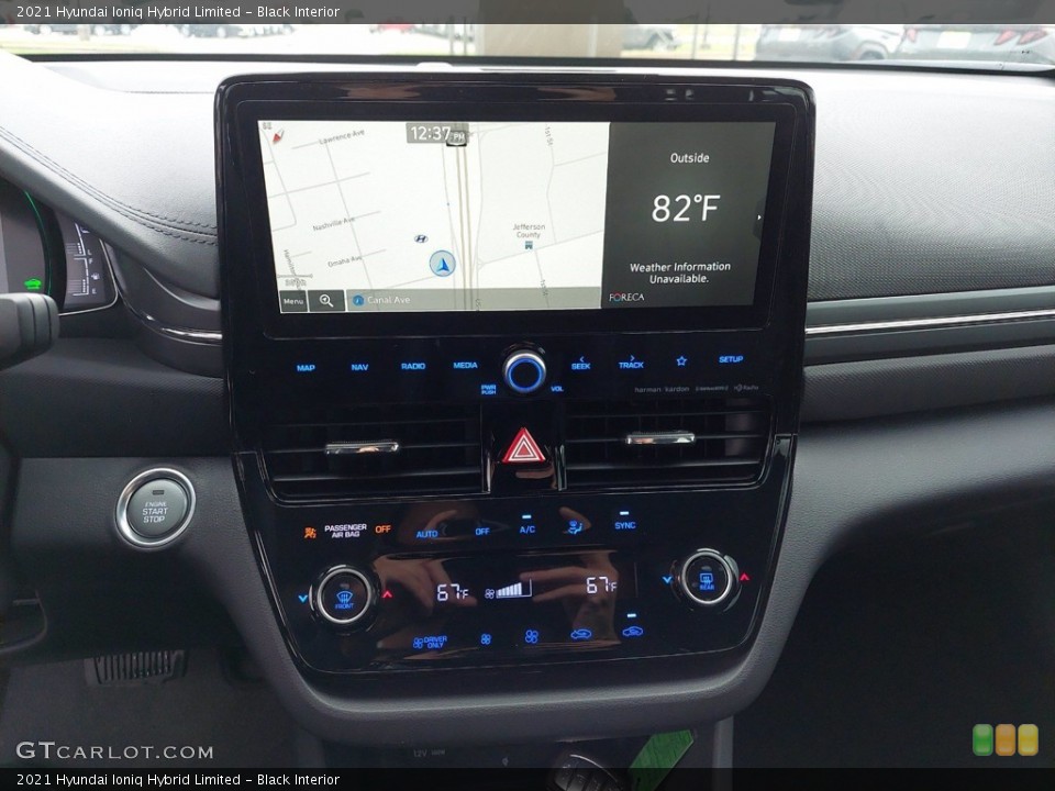 Black Interior Controls for the 2021 Hyundai Ioniq Hybrid Limited #142306001