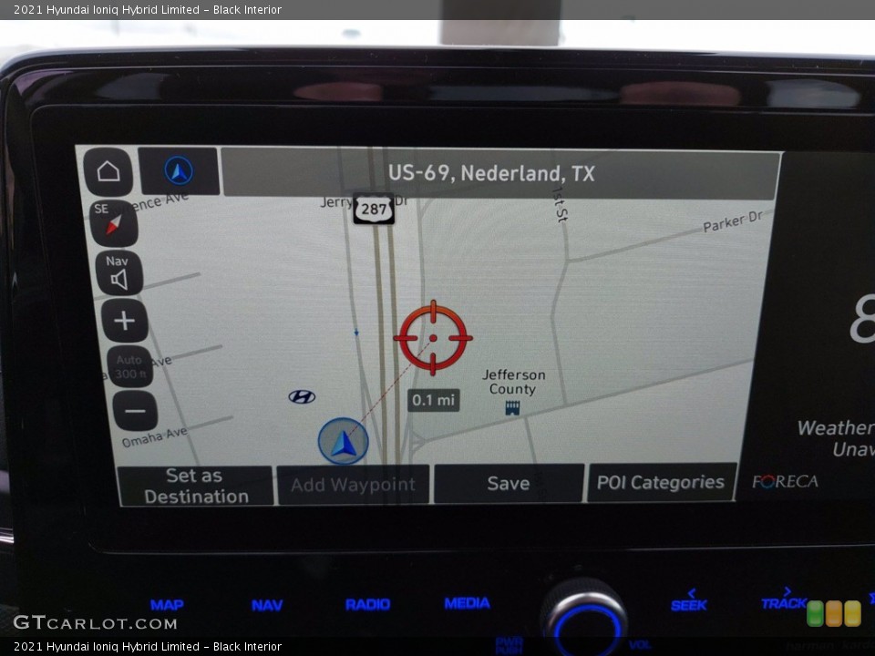 Black Interior Navigation for the 2021 Hyundai Ioniq Hybrid Limited #142306070
