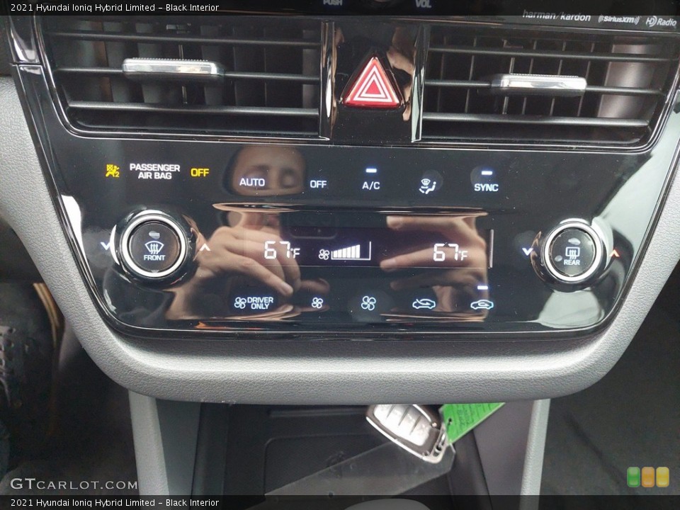 Black Interior Controls for the 2021 Hyundai Ioniq Hybrid Limited #142306124