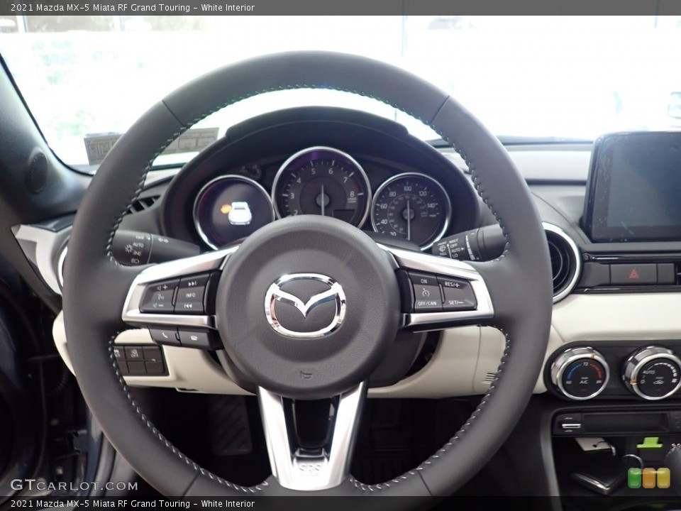 White Interior Steering Wheel for the 2021 Mazda MX-5 Miata RF Grand Touring #142312612