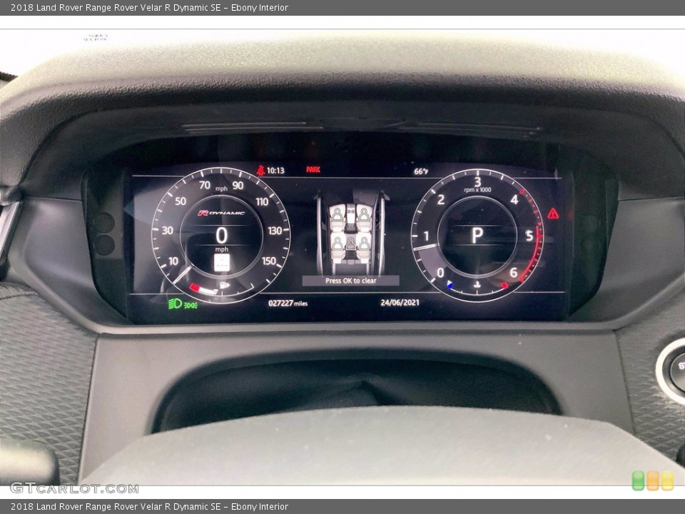 Ebony Interior Gauges for the 2018 Land Rover Range Rover Velar R Dynamic SE #142313803