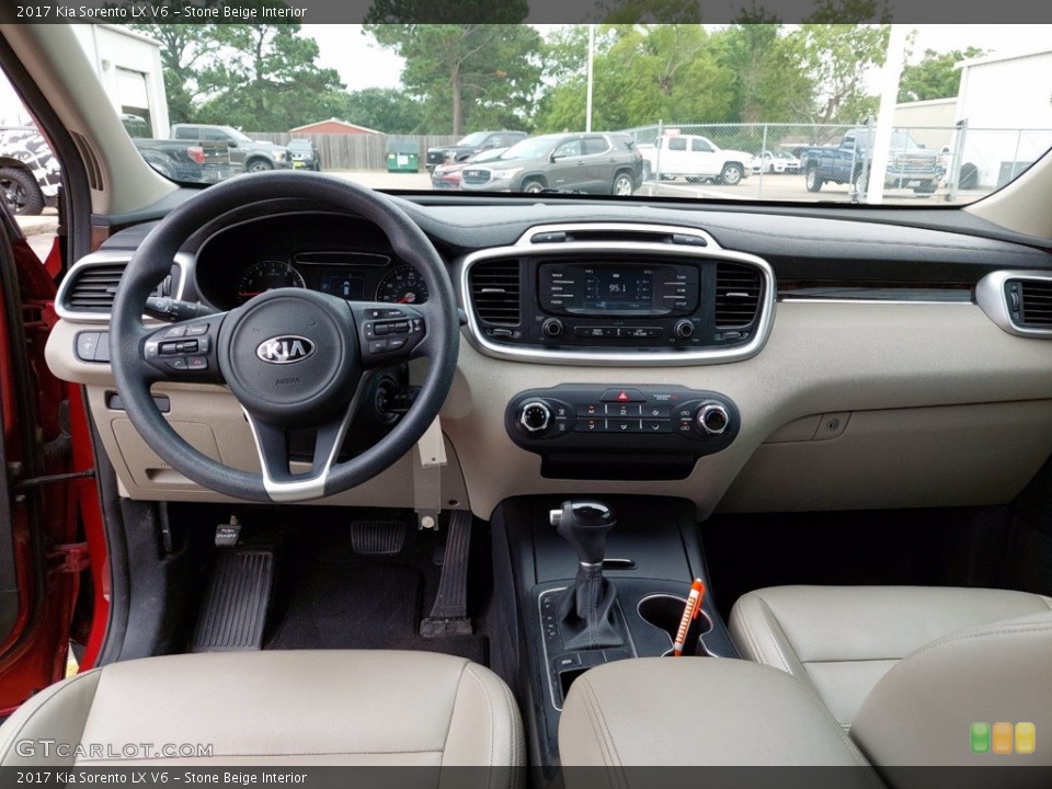 Stone Beige Interior Dashboard for the 2017 Kia Sorento LX V6 #142318339