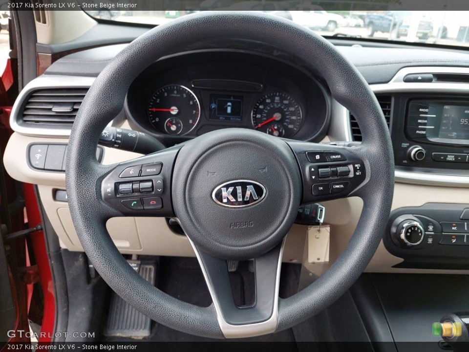 Stone Beige Interior Steering Wheel for the 2017 Kia Sorento LX V6 #142318411