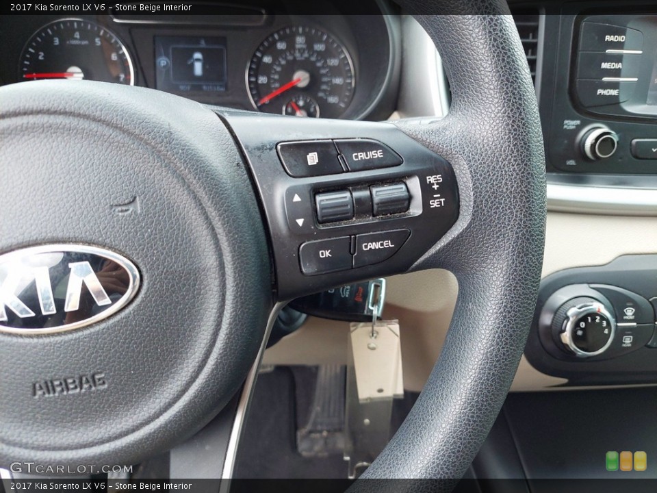 Stone Beige Interior Steering Wheel for the 2017 Kia Sorento LX V6 #142318444