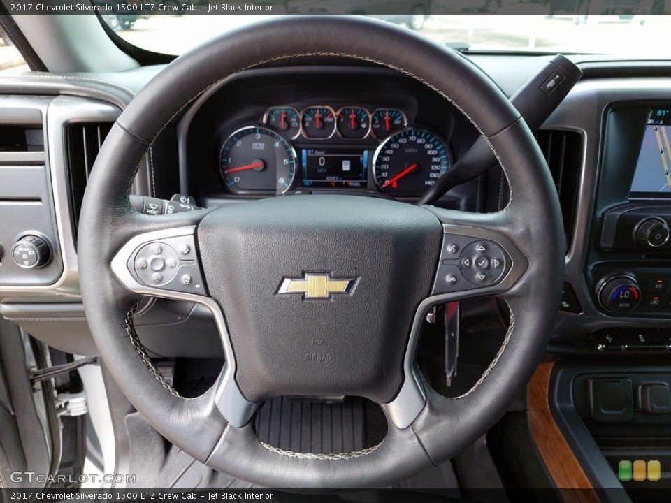 Jet Black Interior Steering Wheel for the 2017 Chevrolet Silverado 1500 LTZ Crew Cab #142320574