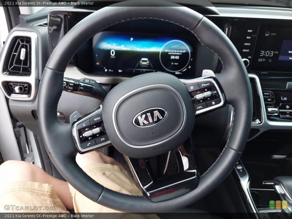 Black Interior Steering Wheel for the 2021 Kia Sorento SX-Prestige AWD #142329212