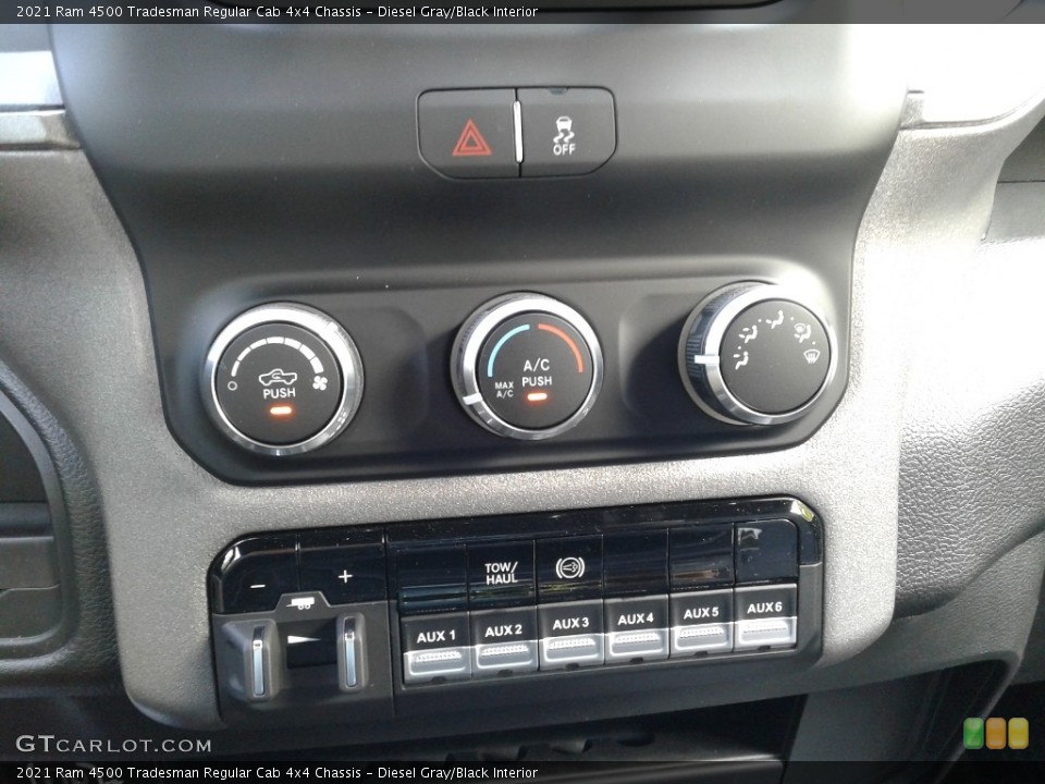 Diesel Gray/Black Interior Controls for the 2021 Ram 4500 Tradesman Regular Cab 4x4 Chassis #142330807