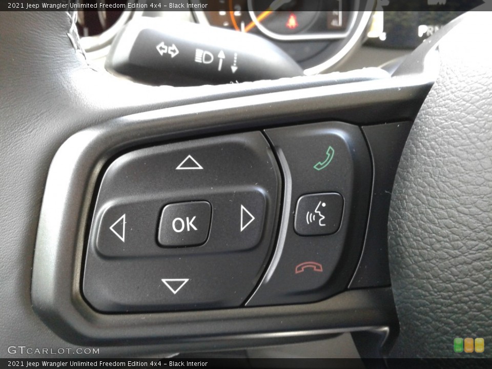 Black Interior Steering Wheel for the 2021 Jeep Wrangler Unlimited Freedom Edition 4x4 #142338325