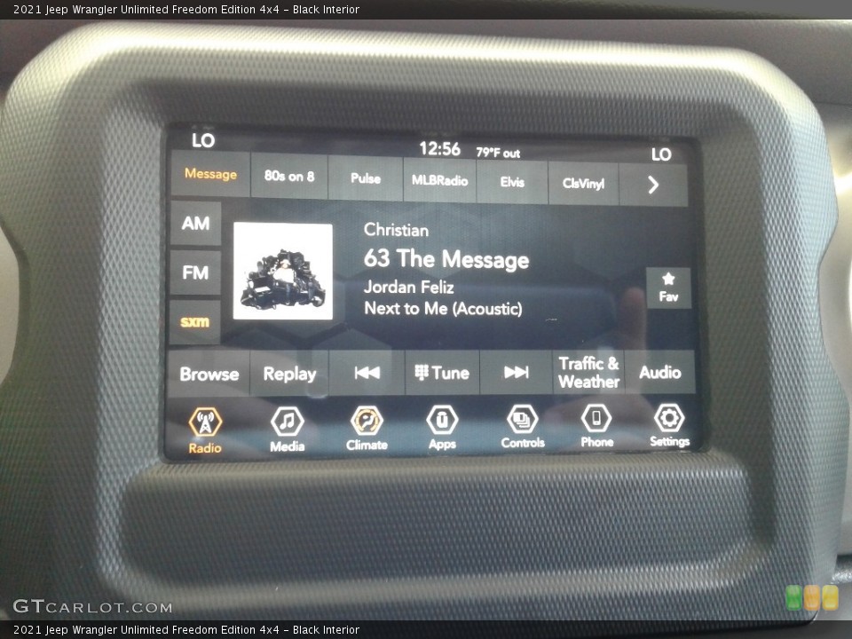 Black Interior Audio System for the 2021 Jeep Wrangler Unlimited Freedom Edition 4x4 #142338403