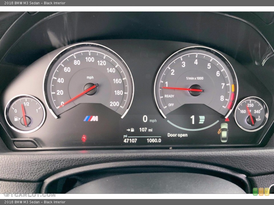 Black Interior Gauges for the 2018 BMW M3 Sedan #142344031