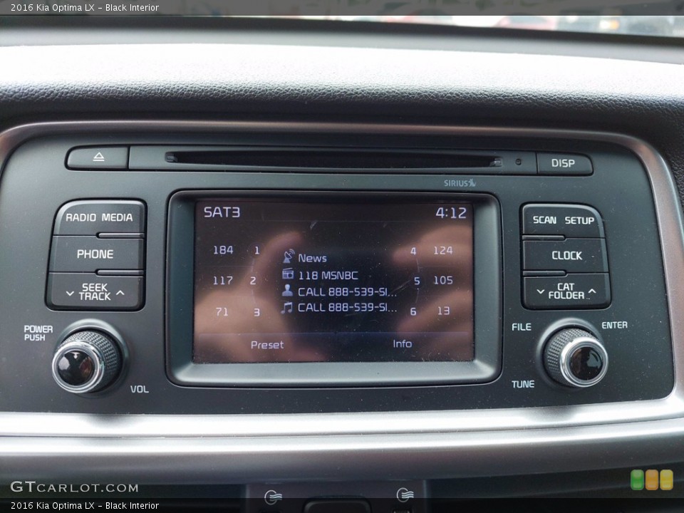 Black Interior Controls for the 2016 Kia Optima LX #142344766
