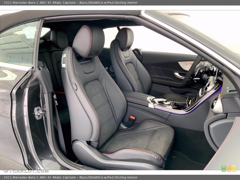 Black/DINAMICA w/Red Stitching 2021 Mercedes-Benz C Interiors