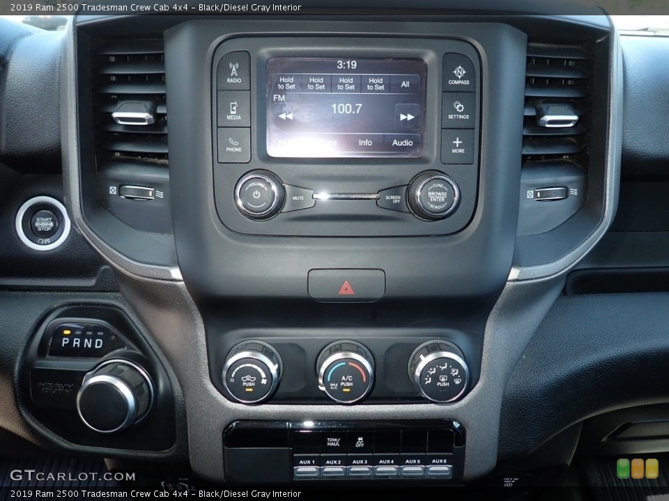 Black/Diesel Gray Interior Controls for the 2019 Ram 2500 Tradesman Crew Cab 4x4 #142352484